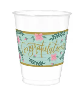 Wedding and Bridal 'Mint to Be' 16oz Plastic Cups (25ct)