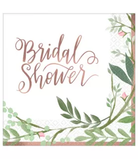 Wedding and Bridal 'Love and Leaves' Small Napkins (16ct)
