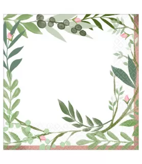 Wedding and Bridal 'Love and Leaves' Lunch Napkins (16ct)