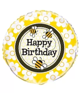 Busy Bees Happy Birthday Foil Mylar Balloon (1ct)