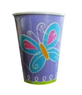 Butterfly Sparkle 9oz Paper Cups (8ct)