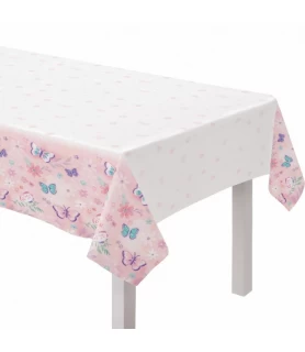 Floral Birthday 'Flutter' Plastic Tablecover (1ct)