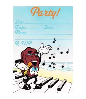 California Raisins Vintage 1988 Invitations w/ Envelopes (8ct)