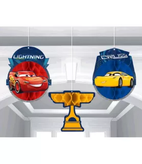 Cars 3 Honeycomb Decorations (3pc)