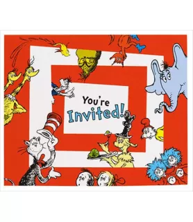 Cat in the Hat Invitations w/ Envelopes (8ct)