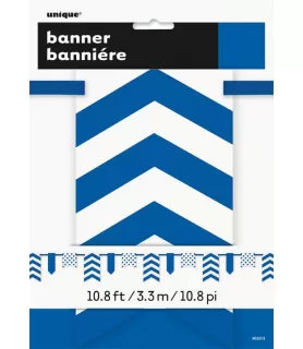 Royal Blue Chevron and Dots Paper Banner (1ct)
