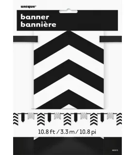 Black Chevron and Dots Paper Banner (1ct)