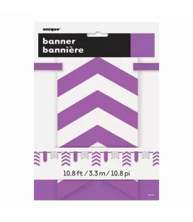 Purple Chevron and Dots Paper Banner (1ct)