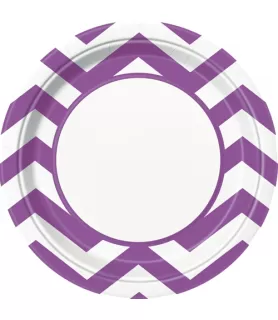 Purple Lavender Chevron Large Paper Plates (8ct)