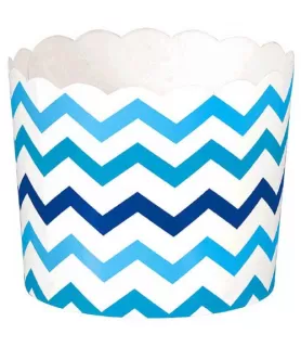 Blue Chevron Small Paper Cups (24ct)
