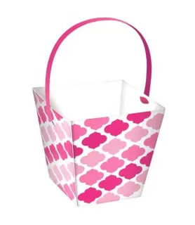 Pink Scallops Mini Favor Boxes w/ Handles (24ct)