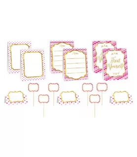 Pink Chevron Buffet Decorating Kit (12pc)