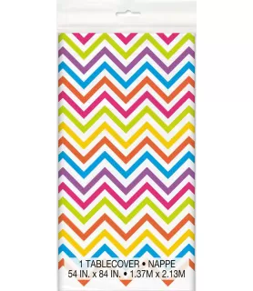 Rainbow Chevron Plastic Table Cover (1ct)