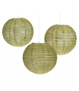 Gold Sequin Hanging Lantern Decorations (3pcs)