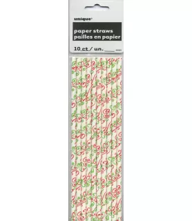 Christmas 'Whispers' Paper Drinking Straws (10pc)