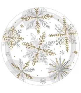 Christmas 'Shining Snow' Small Paper Plates (8ct)