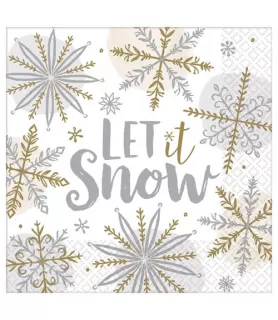 Christmas 'Shining Snow' Lunch Napkins (16ct)