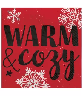 Christmas 'Warm and Cozy' Small Napkins (16ct)