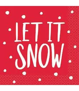 Christmas 'Red Stripes Snowman' Small Napkins (16ct)