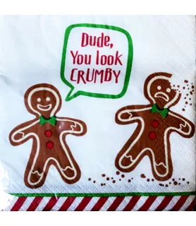 Christmas 'Crumby' Small Napkins (16ct)