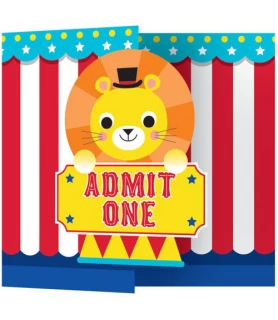 1st Birthday 'Circus Party' Invitations w/ Envelopes (8ct)