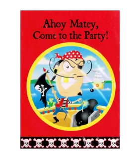 Gold Tooth Pirate Invitations w/ Envelopes (8ct)