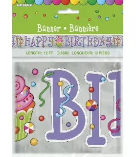 Happy Birthday 'Candy Party' Foil Banner (12ft)