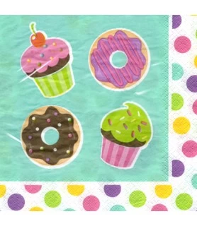 Happy Birthday 'Donuts and Cupcakes' Lunch Napkins (16ct)