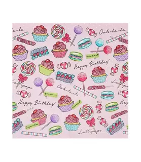Happy Birthday Sweets Plastic Table Cover (1ct)