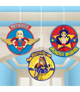 DC Super Hero Girls Hanging Honeycomb Decorations (3pc)