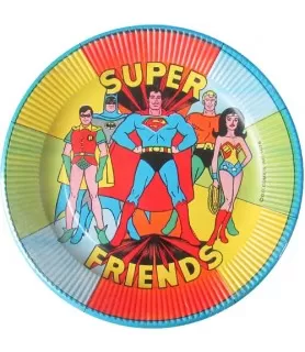 DC Super Friends Vintage 1976 Large Paper Plates (8ct)