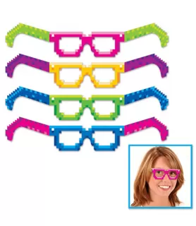 Happy Birthday '8-Bit' Paper Glasses / Favors (4ct)