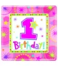 1st Birthday 'One-Derful' Girl Large Paper Plates (8ct)
