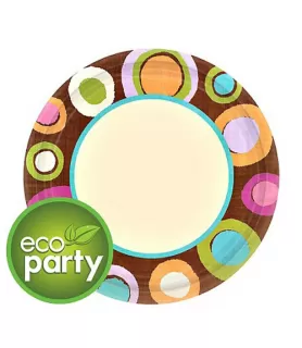 Eco 'Cocoa Dots' Small Paper Plates (8ct)