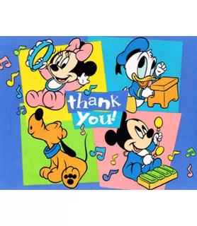 Disney Babies '1st Birthday Tunes' Thank You Notes w/ Envelopes (8ct)