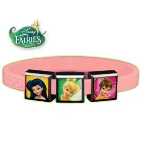 3-Charm Disney Fairies ROXO Bracelet (Size Small, Pink Glow Band)