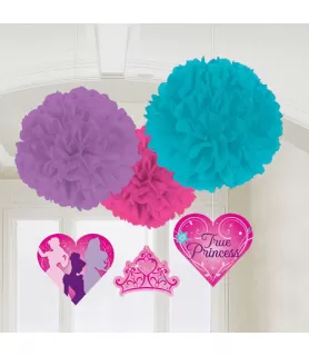 Disney Princess Fluffy Decorations w/ Cutouts (3ct)