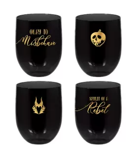 Disney Villains 15oz Stemless Plastic Cups (4ct, 4 designs)