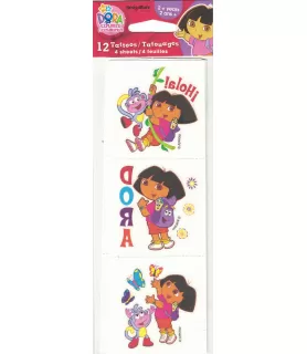 Dora the Explorer Temporary Tattoos / Favors (4 sheets)