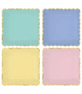 Spring Pastels Extra Large Scalloped Paper Plates (8ct)