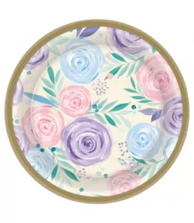 Summer 'Vanilla Garden' Small Paper Plates (8ct)