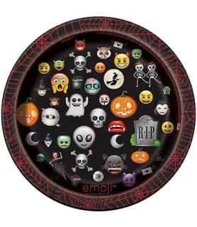 Halloween Emoji Small Paper Plates (8ct)