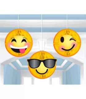 Emoji 'LOL' Honeycomb Decorations (3pc)