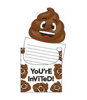 Emoji Poop Party Invitations w/ Envelopes (8ct)