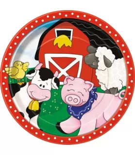 Farm Friends Large Paper Plates (8ct)