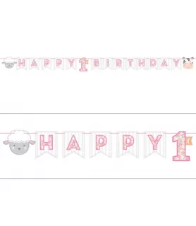 1st Birthday 'Farmhouse Girl' Banner (1ct)