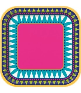 Fiesta 'Boho Fiesta' Small Square Paper Plates (8ct)