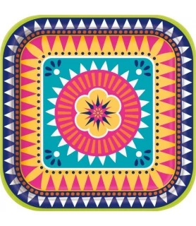 Fiesta 'Boho Fiesta' Large Square Paper Plates (8ct)