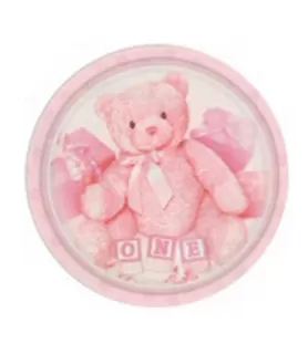 My First Teddy Pink Large Paper Plates (8ct)