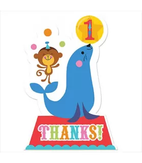 Fisher Price 1st Birthday Circus Thank You Note Set w/ Envelopes (8ct)